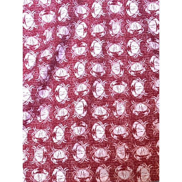 Izod Saltwater Mens XXL Red White Crab Print Short Sleeve Button-Up Summer Shirt - Picture 7 of 11